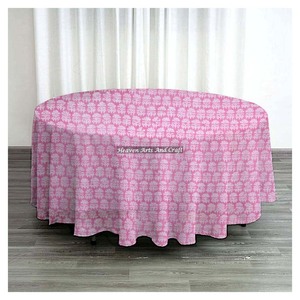New Cotton Hand Block Printed Home and Party Use <b>Round</b> <b>Table</b> Cloths Decorative Floral Indian Cotton Canvas Hand Block Printed - Product Image 1
