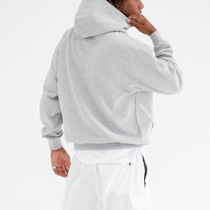 Sudadera con capucha de ajuste holgado con parche de aplique personalizado, lavado vintage, tejido gofrado de algodón, manga raglán y bolsillo canguro, estilo streetwear, en oferta - Product Image 3