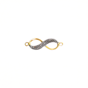 Fermoir Mousqueton Infini Pavé de Diamants en Argent Sterling 925, Fourniture de Bijoux Faits Main - Product Image 3