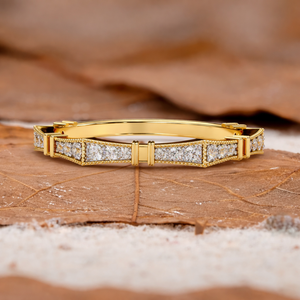 แหวนเพชรทรงกลมคุณภาพสูง VVS แบบ Eternity Band ตัวเรือนทองคำขาว 14K ดีไซน์ลายไม้ไผ่ สไตล์ฝรั่งเศสทันสมัยสำหรับผู้หญิง - Product Image 1