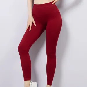 กางเกงเลกกิ้งโยคะผ้ายืดไนลอนสำหรับผู้หญิง เอวสูง สีพื้น ไซส์ใหญ่ ป้องกันแบคทีเรีย ซับเหงื่อ ดีไซน์เรียบง่าย - Product Image 5
