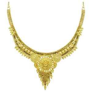 ชุดสร้อยคอทองชุบไมครอน 14K 18K 24K แบบครึ่งชุดสำหรับเจ้าสาว ขายส่ง เครื่องประดับแฟชั่น ชุดเครื่องประดับดีไซน์ดั้งเดิม - Product Image 3