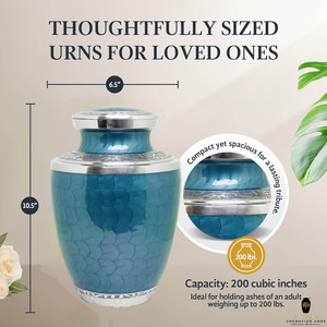 โกศบรรจุอัฐิอลูมิเนียมสีตามสั่งสำหรับผู้ใหญ่ - ความจุ 220 คิวบิกอินช์ เป็นมิตรกับสิ่งแวดล้อม ใช้สำหรับตกแต่งและเก็บรักษาอัฐิ - Product Image 6