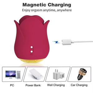 Vibrateur Clitoridien Rose <span class=keywords><strong>Tulipe</strong></span> Puissant Mini Masseur Clitoridien Jouets Sexuels Oraux Pinces à Tétons Stimulateur Clitoridien Lèche-Langue pour Femme - Product Image 2