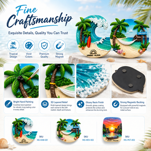 แม่เหล็กติดตู้เย็นแบบกำหนดเอง OEM ODM สำหรับวันหยุดพักผ่อน รูปแบบ 3 มิติ ลายนูน ฉากชายหาด ของที่ระลึกจากมัลดีฟส์ ภูเก็ต ฮาวาย - Product Image 4