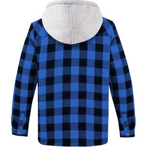 Chemise en flanelle vintage pour homme 2025, veste en coton à carreaux avec capuche, doublure en polaire, fermeture éclair, teinte et enduite, tailles XS à 5XL incluses - Product Image 2