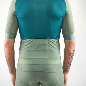 Maillot de Ciclismo Personalizado para Mujer, Manga Corta, Secado Rápido, Verde Azulado y Verde Menta, Espalda de Malla, Poliéster - Product Image 4