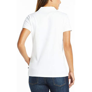 T-shirts pour femmes en piqué polyester/coton, coupe ajustée, manches courtes, décontractés, respirants, écologiques, personnalisables en gros - Product Image 3