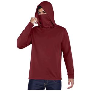 Sudadera con Capucha Marrón para Hombre, Manga Larga, Color Sólido, Protección UV, para Pesca - Product Image 2