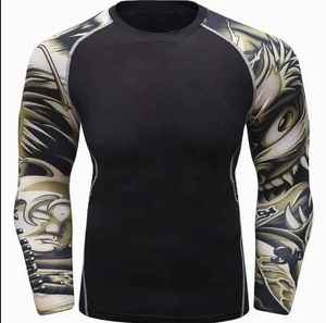 Rashguard OEM ODM Rash Guard Men Sublimation <b>Printed</b> Spandex Bjj Rash Guard Gym <b>Surfing</b> Diving Rash Guard - Product Image 2