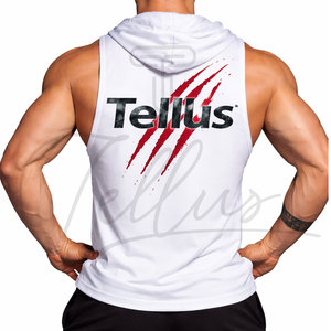 Débardeurs à capuche décontractés pour hommes de haute qualité, séchage rapide, respirants, en polyester/coton, vêtements de sport - Product Image 4