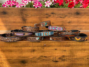 Collier de chien en cuir usiné à la main tournesol rose en cuir de vache véritable petit moyen grand colliers de chien durables colliers de chien confortables - Product Image 4