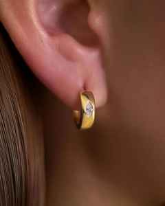 Pendientes de aro con diamantes de laboratorio talla marquesa para mujer, oro macizo de 14K, joyería elegante de última moda para mujer, regalo de boda. - Product Image 1