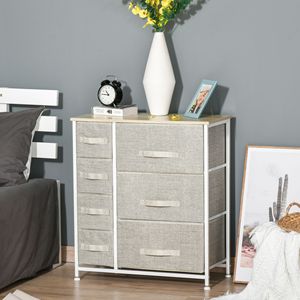 Cassettiera in Tessuto a 7 Cassetti con Contenitori Facili da Estrarre e Struttura in Metallo per l'Organizzazione della Camera da Letto |   Grigio - Product Image 2