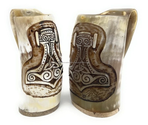 Novedad de 2025, taza de cuerno hecha a mano vikinga genuina, técnica de artesanía Natural pulida para beber de primera calidad - Product Image 3