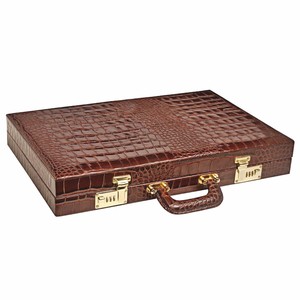 Luxury Quality Foldable Eco-Friendly Durable <b>Backgammon</b> Box Set Large in Size Custom Color Crocodile Leather <b>Board</b> 44mm Checkers - Product Image 6