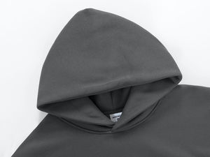 Vente en gros de sweats à capuche unisexes 100% coton pour l'hiver, personnalisables, surdimensionnés, couleur ardoise, avec impression numérique et finition teinte unie - Product Image 2
