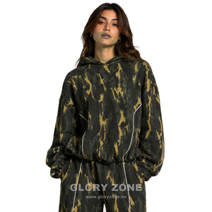 ชุดเซ็ตเสื้อฮู้ดดี้และกางเกงขายาวผ้าฟลีซหนานุ่มสไตล์วินเทจ Glory Zone Custom สำหรับผู้ชาย 2 ชิ้น ชุดลำลองแนวสตรีทแวร์ - Product Image 2