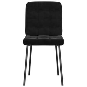 Ensemble de 6 chaises de salle à manger en velours noir, 100% polyester, structure en contreplaqué et métal - Product Image 3