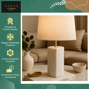 New Arrival Top Quality Heavy-Duty Natural Stone Industrial Modern Luxury Decor Artisan-Carved Eco-Friendly LED Marble <b>Lamp</b> Base - Product Image 2