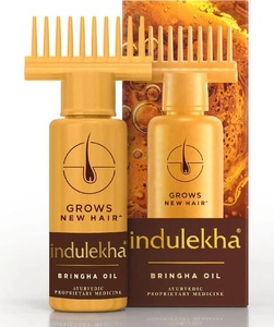 Huile capillaire ayurvédique Bringha 100ml – Formule 2-en-1 anti-chute et stimulante pour la croissance, à l'huile de coco, d'argan et de gingembre, pour usage domestique avec peigne - Product Image 2