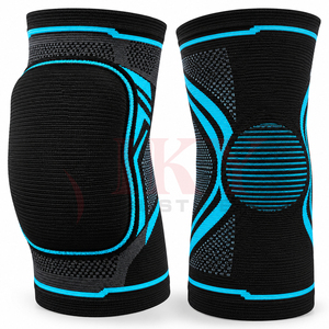 Nouvelles protections ergonomiques en éponge épaisse, fournisseur de qualité, directement de l'usine, genouillères de boxe tricotées bleues et noires - Product Image 2