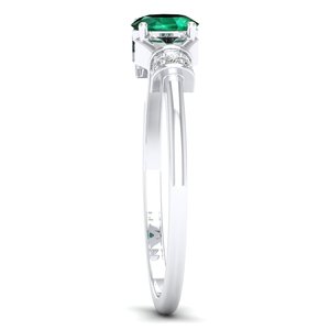 แหวนเพชรพลอยมรกตทรงรี 14K ทองคำแท้ น้ำหนัก 0.35 กะรัต REYES สินค้าขายดี มาใหม่ เหมาะสำหรับเป็นของขวัญงานแต่งงานหรืองานหมั้น เครื่องประดับคุณภาพสูง - Product Image 3