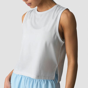 Top Deportivo para Mujer, Diseño con Corte Lateral, Ajuste Holgado, Color Sólido, Secado Rápido, Espalda Cruzada, para Fitness, Yoga, Ejercicio, Absorbe el Sudor - Product Image 1