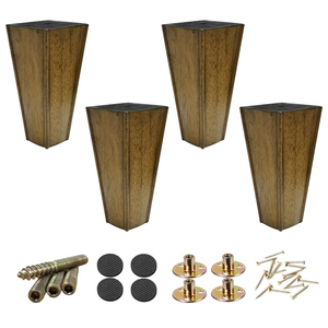 Wholesale Classic Tapered Square Wooden Furniture Components Inexpensive Rubberwood Unfinished Couch Support <b>Feet</b> Bulk Supply - Product Image 2