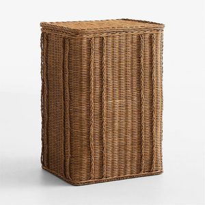 Panier à linge en rotin fait main de qualité supérieure avec intérieur en lin, organisateur de maison durable fabriqué au Vietnam - Product Image 3
