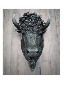 Tête de buffle en aluminium, décoration murale artistique avec design extravagant, ensemble multi-pièces - Product Image 4
