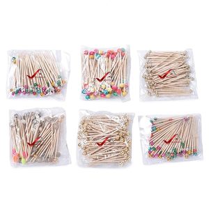 Colorful Beaded Bamboo <b>Toothpicks</b> Decorative Cocktail Picks for Appetizers Drinks Party Snacks - Product Image 5