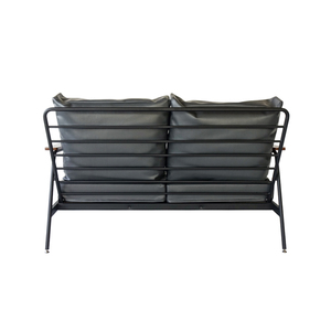 Sofá de cuero de 2 asientos de alta calidad con marco de metal duradero para sofás de salón de apartamentos - Product Image 5