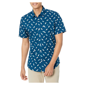 Anti-Wrinkle Breathable Knitted Cotton Plus Size Men's Casual <b>Half</b> Sleeve Covered <b>Button</b> Summer <b>Shirt</b> Custom Hawaiian Printing - Product Image 4