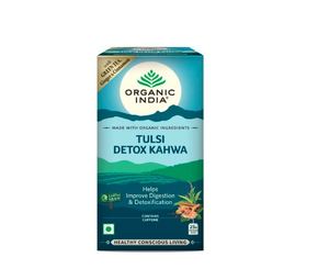 Organic India Tulsi Detox Kahwa 25 IB – Thé détoxifiant au Tulsi pour le soulagement des maux de tête, l'amélioration de la digestion et la détoxification – 25 sachets de thé - Product Image 3