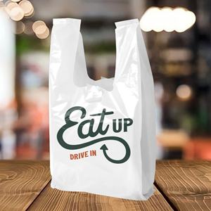 Bolsas de Compras de Plástico HDPE con Asa y Refuerzo Lateral, Personalizables, Reciclables, Resistentes al Agua y a Desgarros, Venta al Por Mayor - Product Image 1