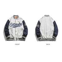 Blouson Bomber Homme Décontracté Réversible Brodé Coupe-Vent Respirant Col Montant Doublure Coton OEM