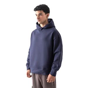 Pull-over unisexe personnalisé surdimensionné en molleton 100 % coton léger, idéal pour l'hiver, style streetwear, écologique, avec broderie et impression en relief - Product Image 4