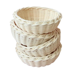 Wicker Storage Baskets Natural Color Round Weaved Basket For Organizing Home Decor - Product Image 1