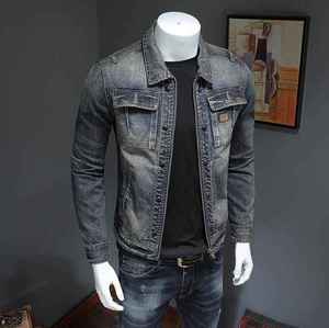 Custom Wholesale Outdoor Spring Streetwear Vintage Plain Denim Jackets Breathable Men'S Denim Jacket - Product Image 3