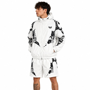 Trendy White Custom Embroidery Patch logo Shorts Tracksuit Windbreaker Lightweight Nylon Patchwork Summer Track Suit Hoodies USA - Product Image 2