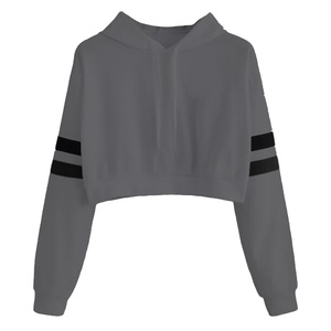 Sudadera corta con capucha para mujer, Top corto con logotipo personalizado de alta calidad, otoño e invierno, 2020 - Product Image 1