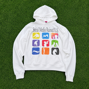 Sweat à capuche personnalisé en coton avec impression DTG, motif graphique, streetwear, manches longues, pull-over blanc pour homme - Product Image 4