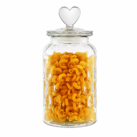 Frasco de Vidrio Grabado Personalizado de 650ml, 950ml, 1350ml con Tapa en Forma de Corazón, Frasco de Vidrio para Alimentos Secos, Suministro de Fábrica OEM