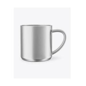 Mugs à café en acier inoxydable brillant à paroi simple, élégants, finition poli miroir et métal mat. - Product Image 5