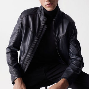 Fabricant professionnel, veste en cuir pour homme, style tendance, manches longues, design unique. - Product Image 6