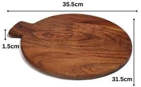 Modern Acacia Wood Cutting Chopping Serving <b>Board</b> Eco-Friendly Non-Toxic 1.5cm Thick for Kitchen Home Restaurant Use Pizza Fruit - Product Image 5