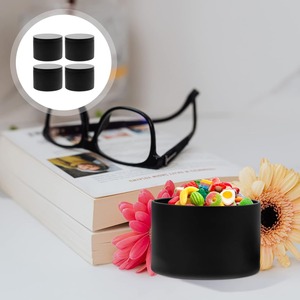 Vintage Design Matt black PVD coated candle tin <b>container</b> <b>small</b> metal candle jar with lid matte black candle can offer customize - Product Image 6