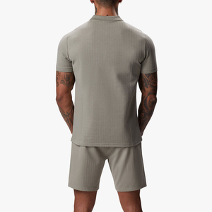 Wholesale Men's Casual 2-Piece <b>Set</b> Short Sleeve T-Shirt & Shorts Breathable <b>Knitted</b> Polyester/Cotton Summer Wear Men's Shirt <b>Set</b> - Product Image 3