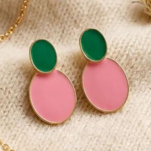 Pendientes Dobles Ovalados de Oro Rosa de 14K, Joyería de Moda para Mujer, Elegantes Pendientes Ovalados, Accesorio de Regalo para Fiestas - Product Image 4